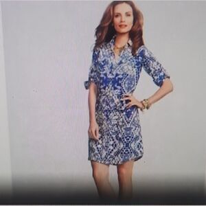 CABI 422 PRINT jewel shirt Dress